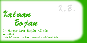 kalman bojan business card